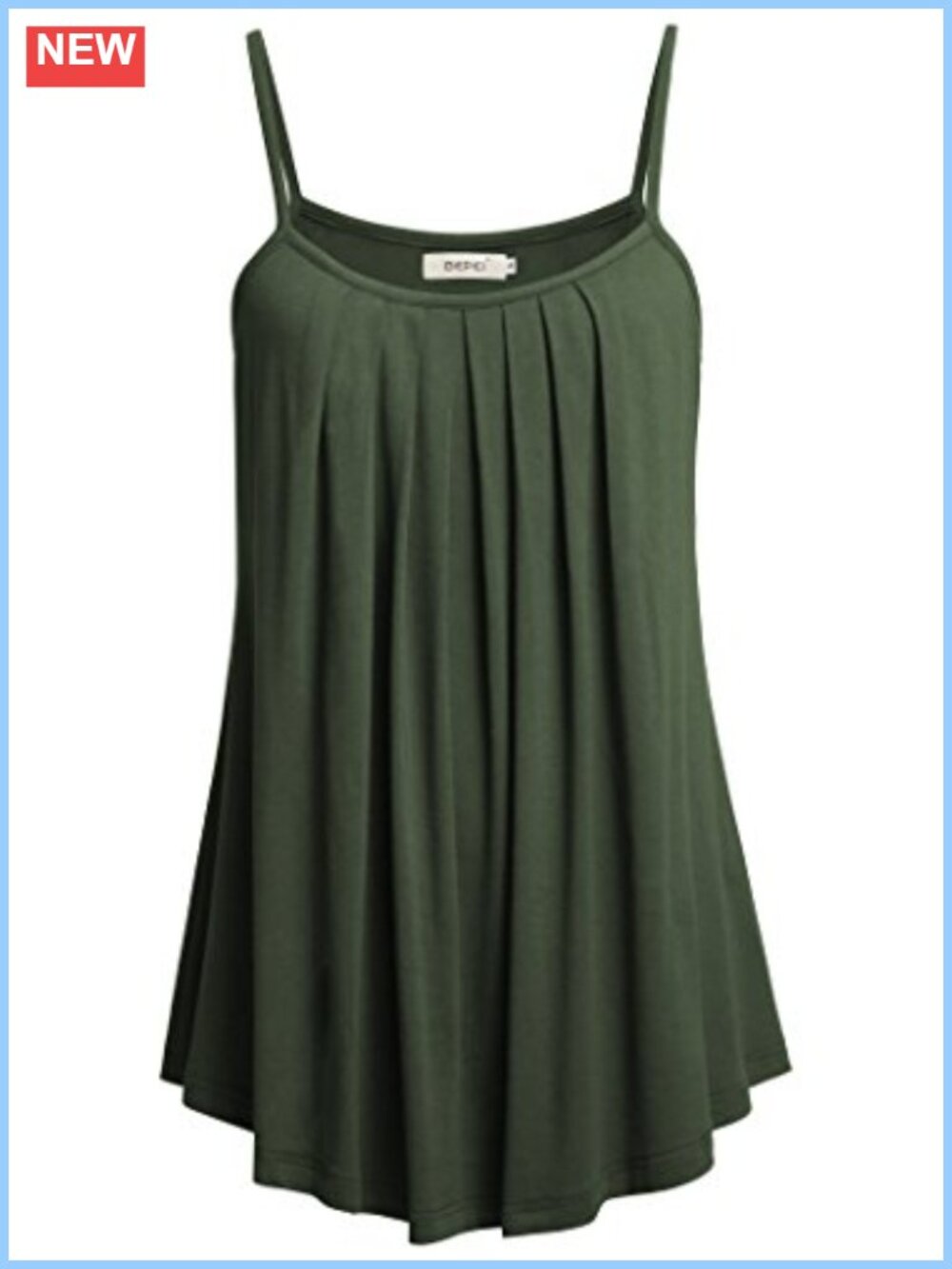 Women Loose Casual Summer Pleated Flowy Sleeveless Camisole Tank Top